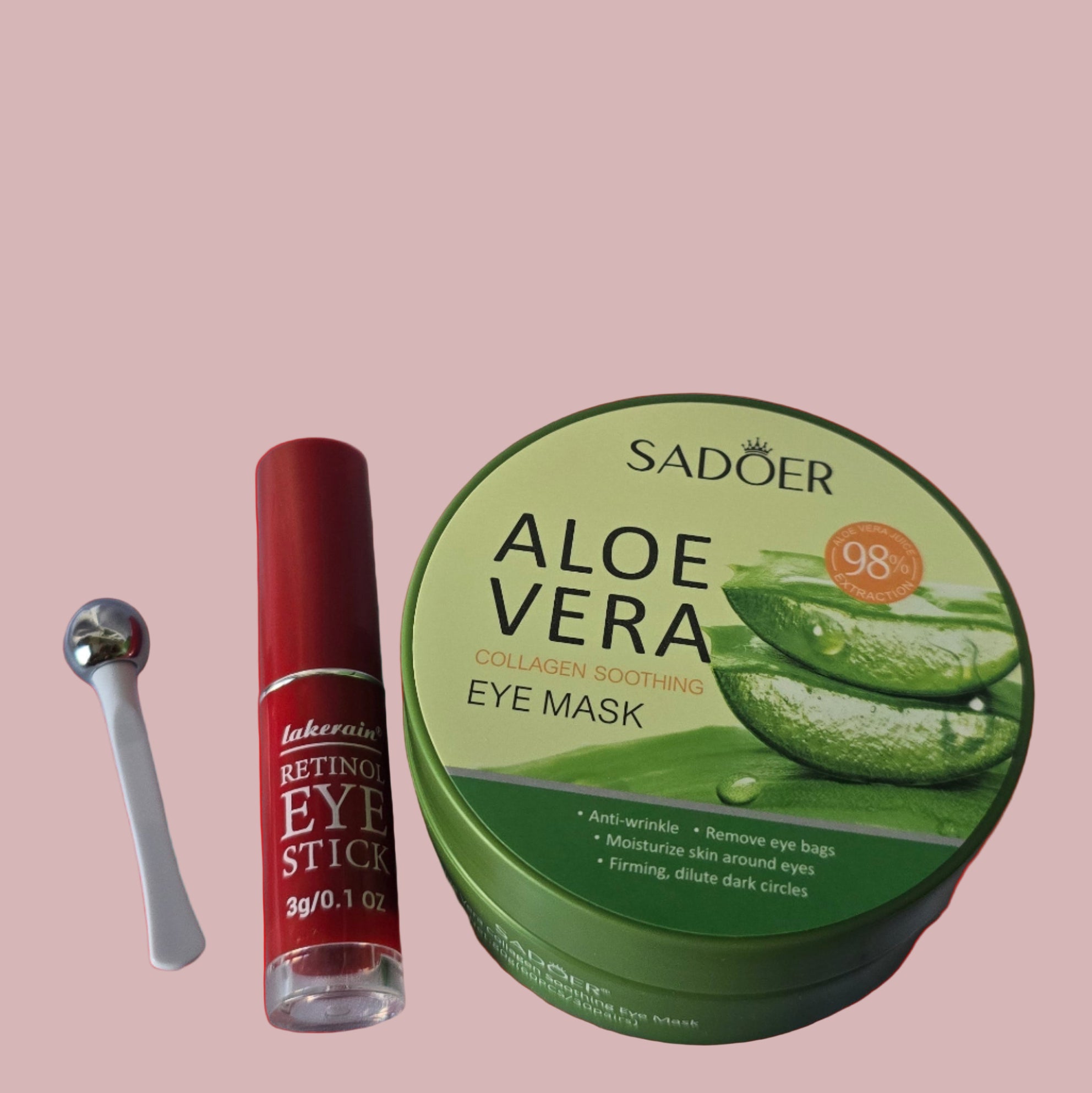 Aloe Vera Under Eye Patches: Reduces Puffiness & Dark Circles (30 Pairs), Dark Circles Balm, Under Eye Massager