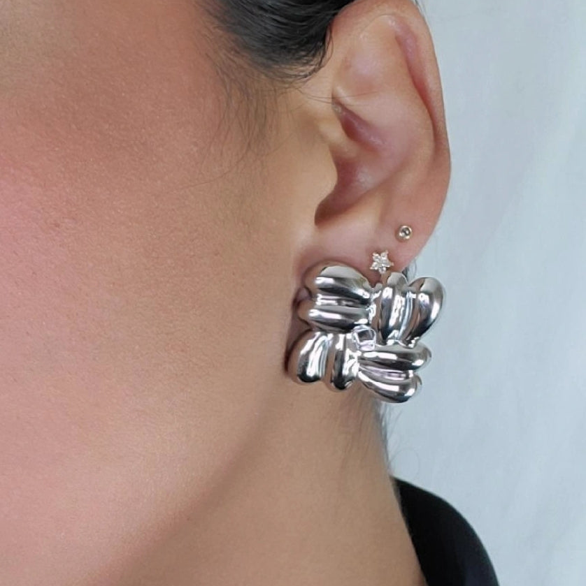 Vintage Chunky Earrings Gold and Silver for Women Female Fashion Accessory