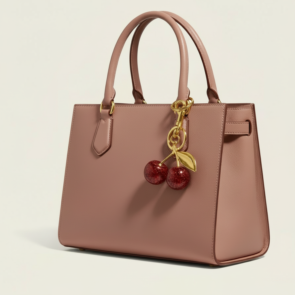 Cherry Bag Charm Red Cherry Keychain