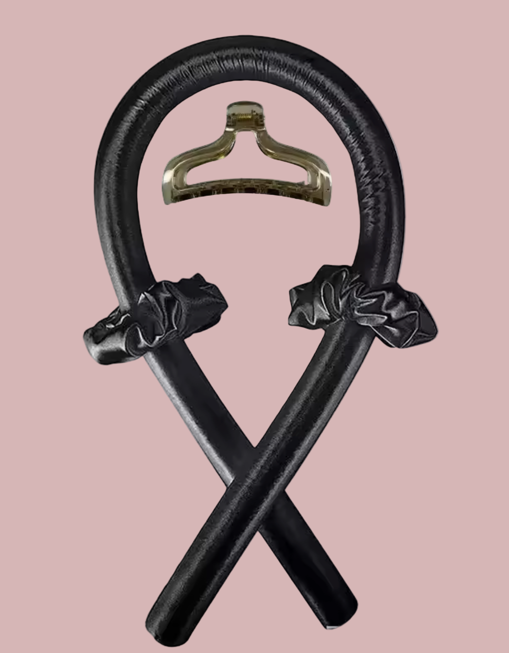 Black leather dog collar with gold clasp on a white background