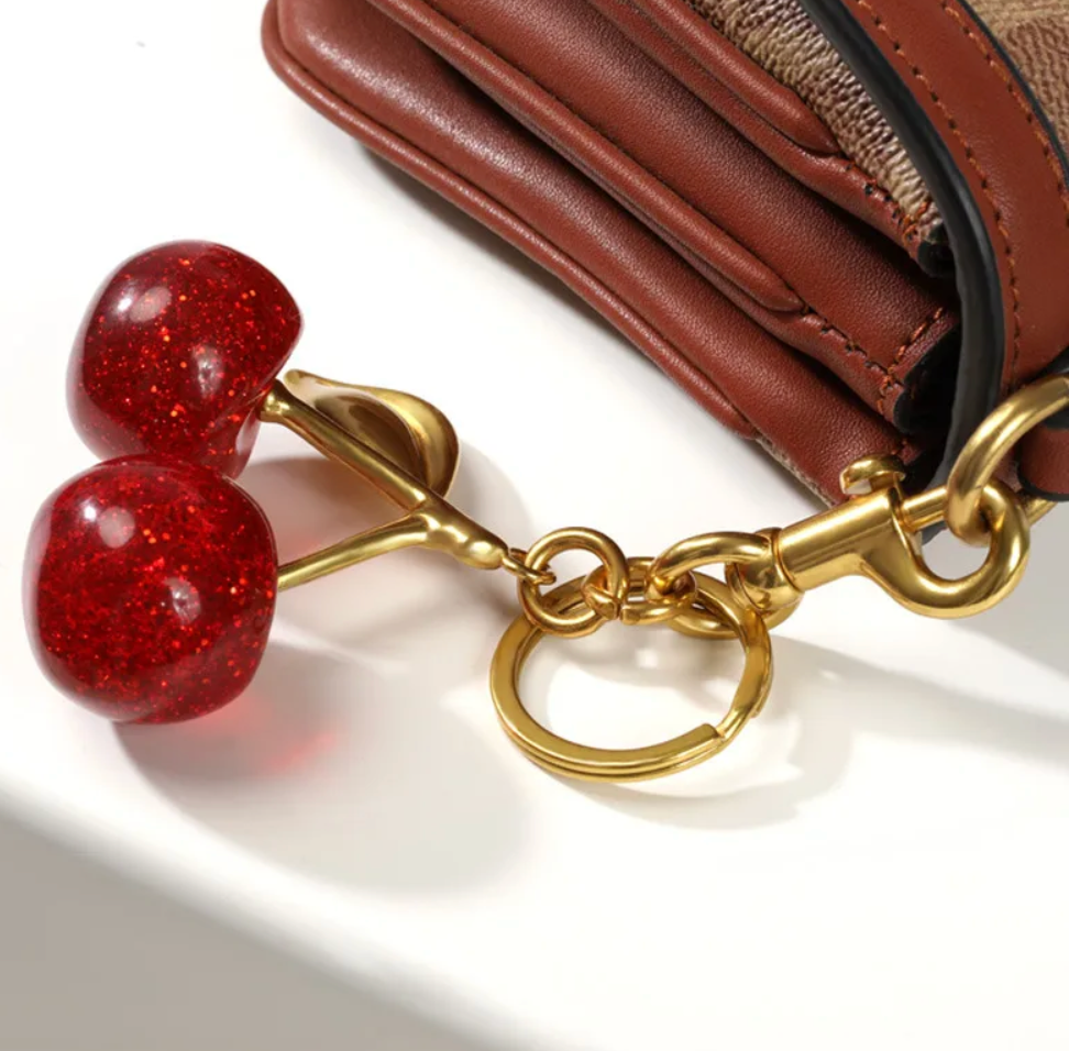 Cherry Bag Charm Red Cherry Keychain