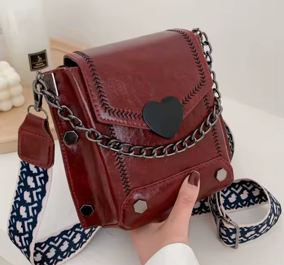 Women's Small Pu Leather Vintage Style Handbag Crossbody