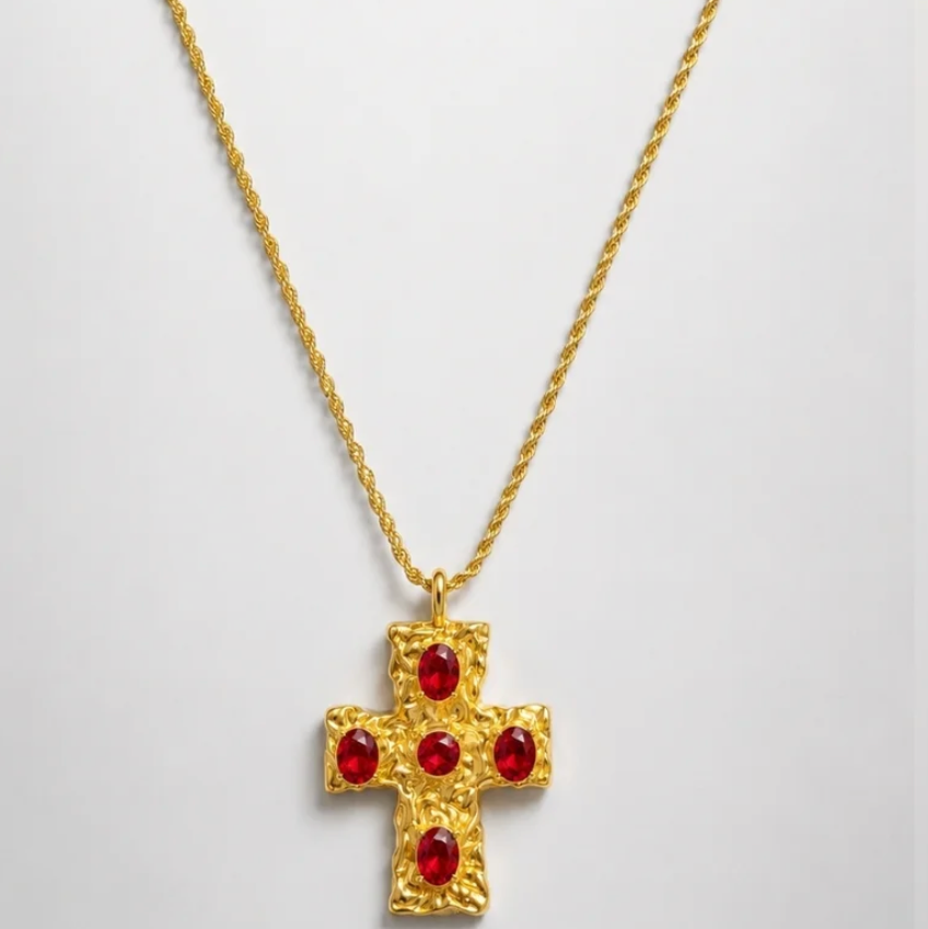 Luxury Vintage-Inspired Cross Pendant Necklace