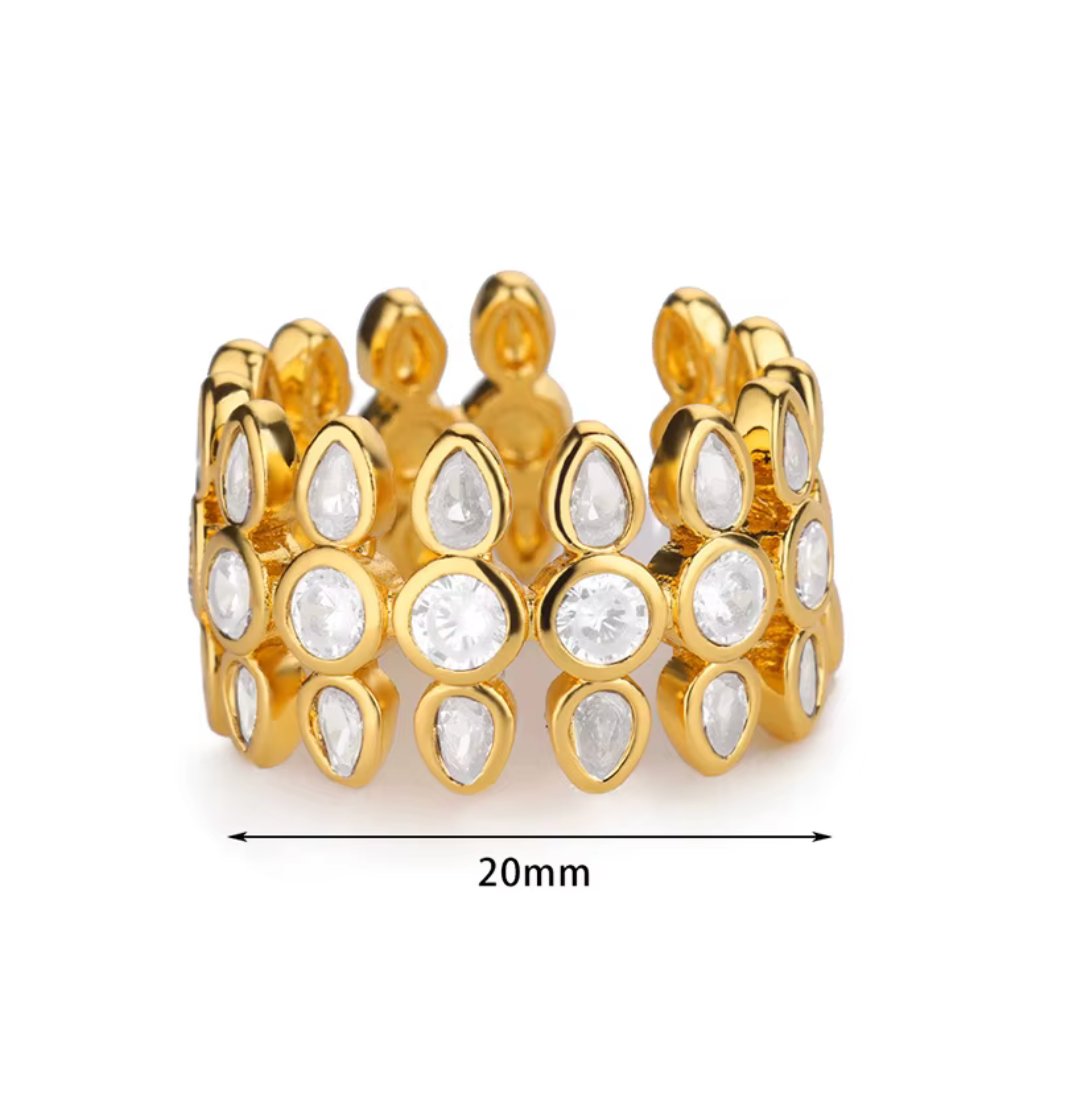 Crown Crystal Eternity Ring