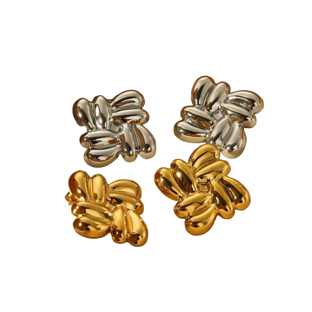 Vintage Chunky Earrings Gold and Silver for Women Female Fashion Accessory
