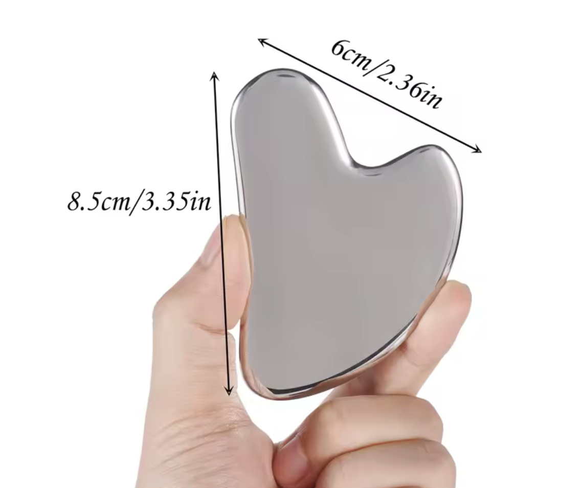 Stainless Steel Gua Sha Facial Tools Face Massager Tool - 1PC for Skin Care