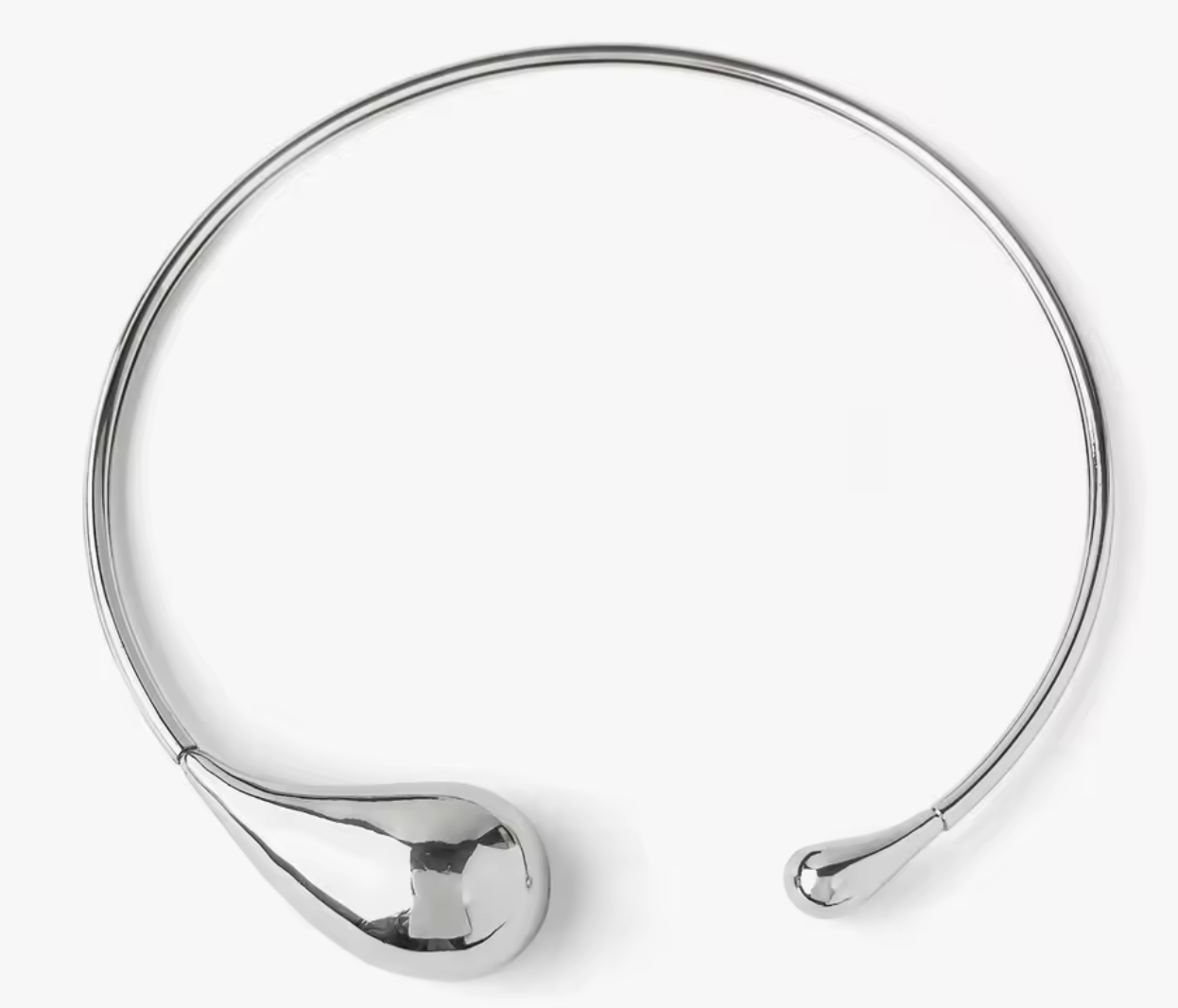 Chunky Water Drop Open Choker Necklace for Women with Metal Coating Elegant Design