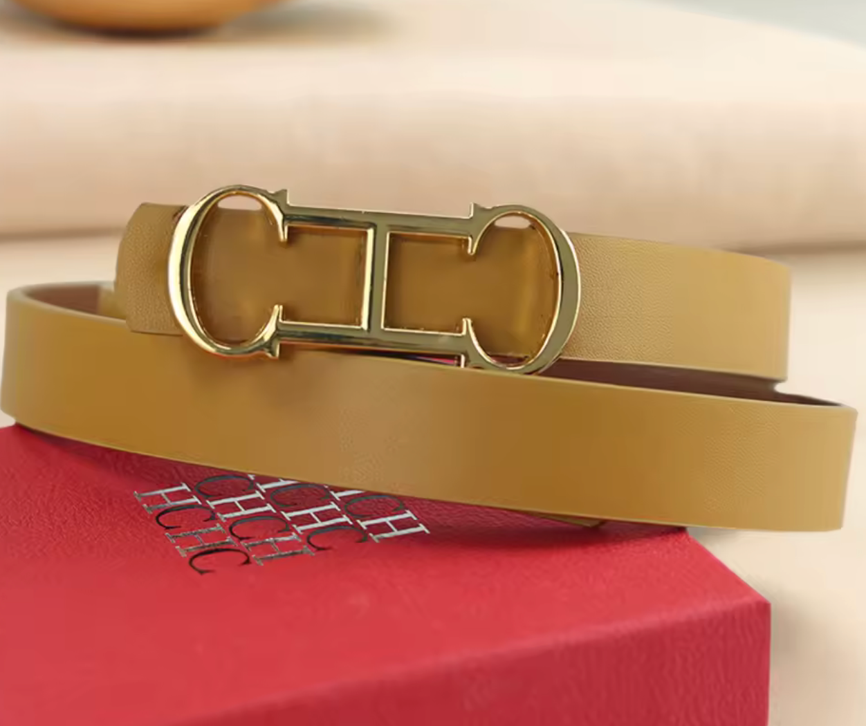 CH Belt Rose Red & Olive Color