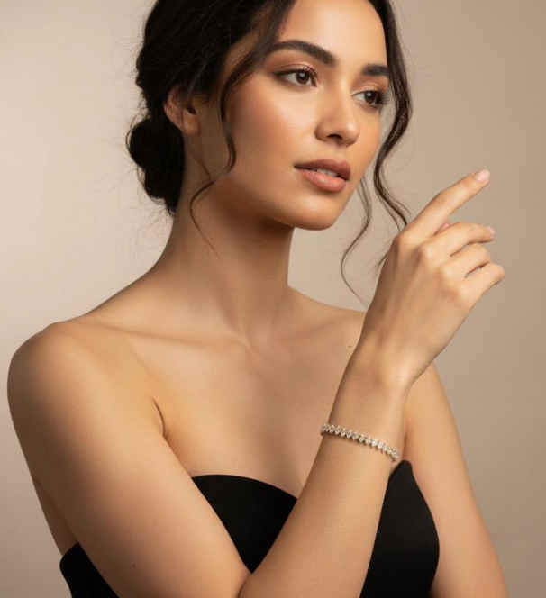 Crystal Geometric Chain Bracelets for Women Gold Plated 18K