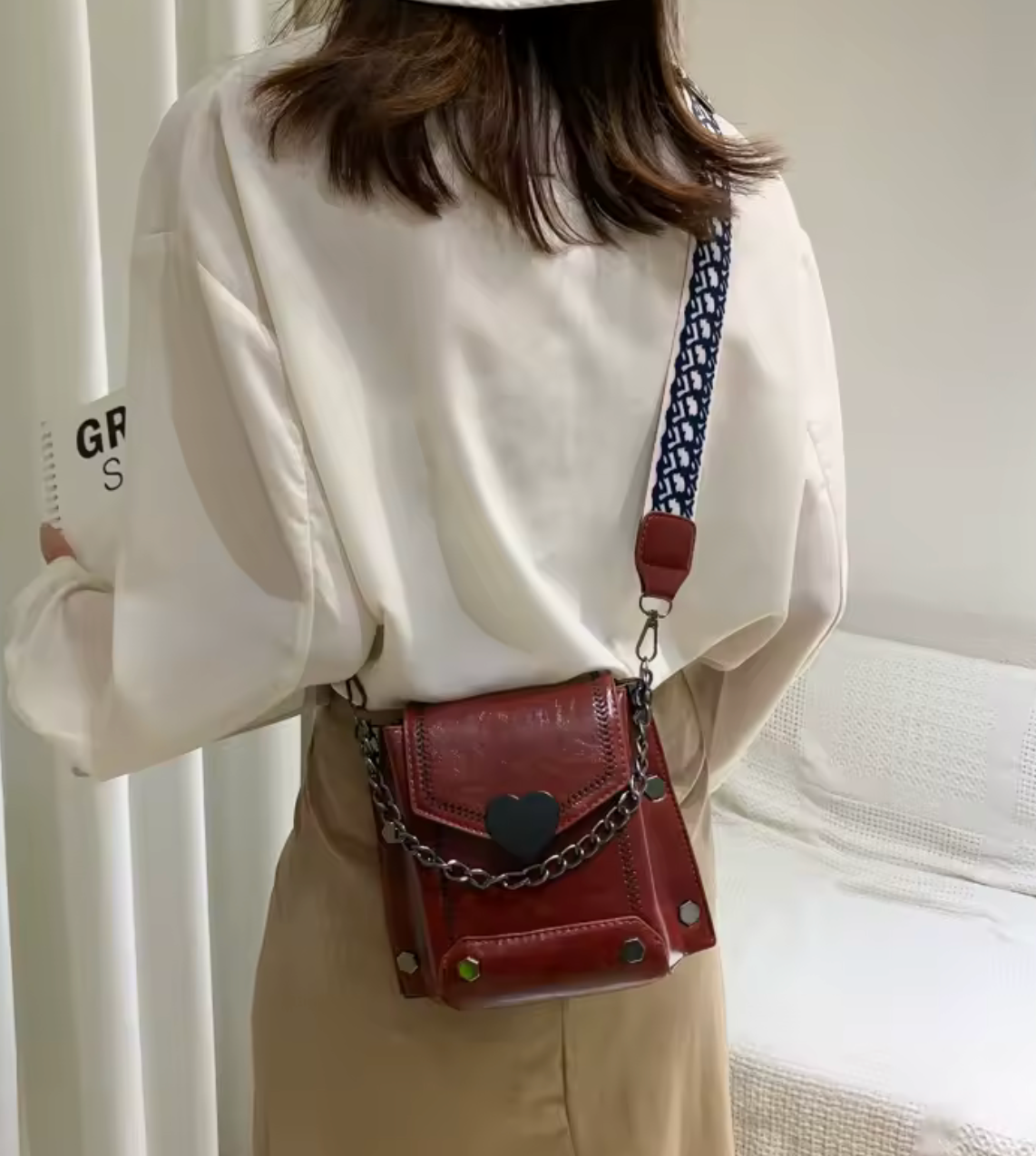 Women's Small Pu Leather Vintage Style Handbag Crossbody